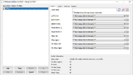 X mouse button control