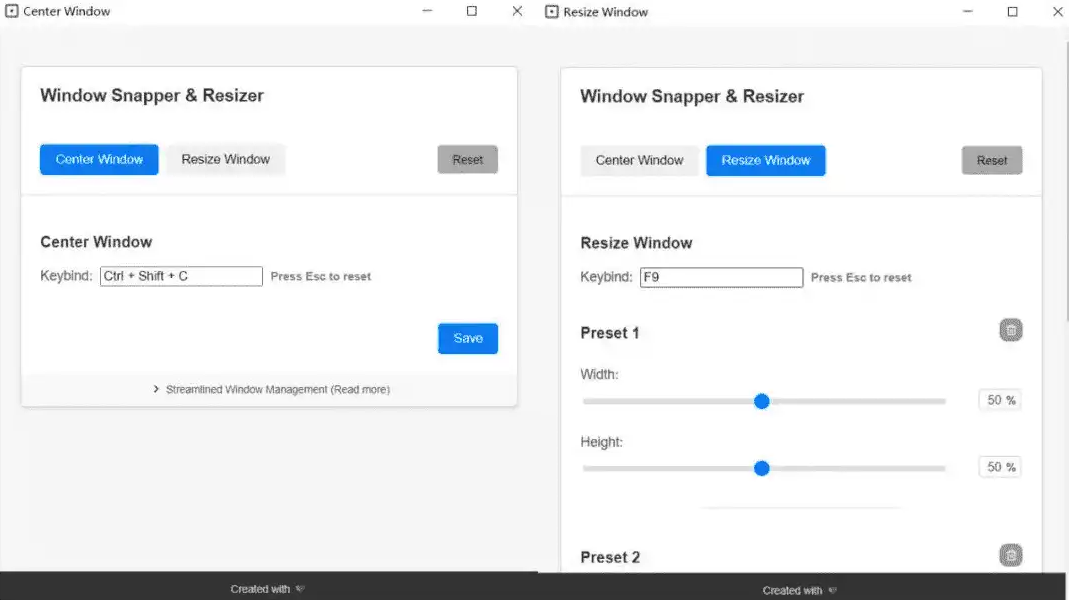 Window Center Resizer